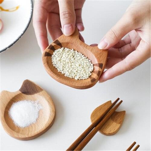 1Pcs Japanese style wooden chopstick holder Beech cat chopstick holder Cartoon kitchen hotel creative chopstick holder tableware