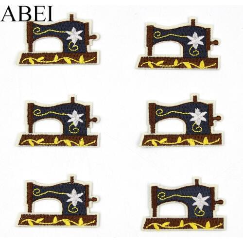 10pcs/lot Embroidered Cartoon Sewing machine Patches Iron On Jeans Appliques DIY Patchwork Craft Backpack Stickers Supplier