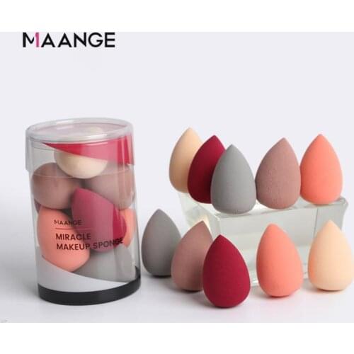 10pcs Mini Sponge Puff Mixed Wet And Dry Powder BB Cream Blush Sunscreen Foundation Makeup Beauty Light Easy To Carry TSLM1