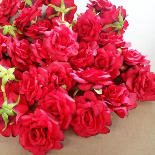 20PCS Artificial Flowers Head 10 cm For Wedding Decoration DIY Wreath Gift Box Floral Silk Party Design Flowers