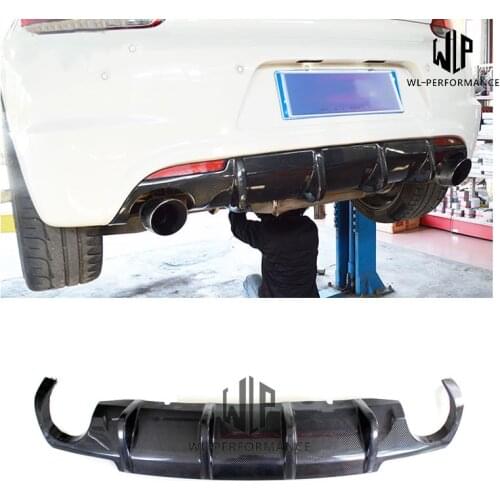 VW Carbon Fiber Rear Bumper Lip Diffuser Single Out Car Styling For Volkswagen Scirocco R20 Car Body Kit 2009-2015
