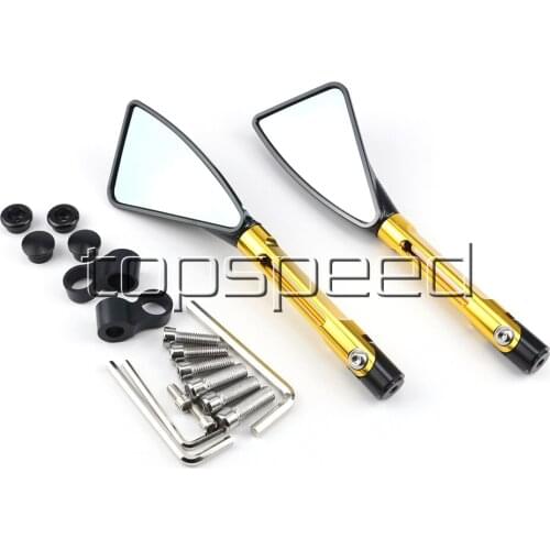 Black/Gold Motorcycle Side Rearview Mirrors For Kawasaki Z1000 2003-2015 2004 2005 2006 2007 2008 2009 2010 2011 2012 2013 2014