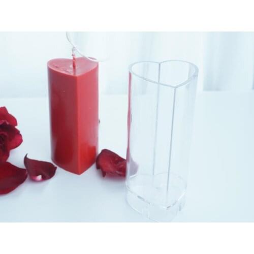 Heart Candle Molds Clear Plastic Candle Making Tool Durable Easy to Clean for DIY Craft Candles Paraffin Beeswax Making Mould