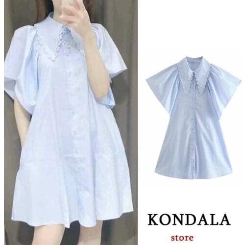 Голубые летние платья KONDALA China At AliExpress