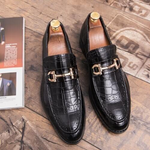 Leather shoes mens brand shoes non-slip thick-soled fashion mens casual shoes mens high quality leather loafers