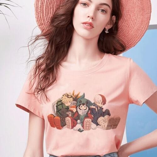 Summer Anime My Hero Academia Izuku Midoriya Cosplay Boku No Hero Academia T-shirts Short Sleeve Tshirts Womens T Shirts Fashion