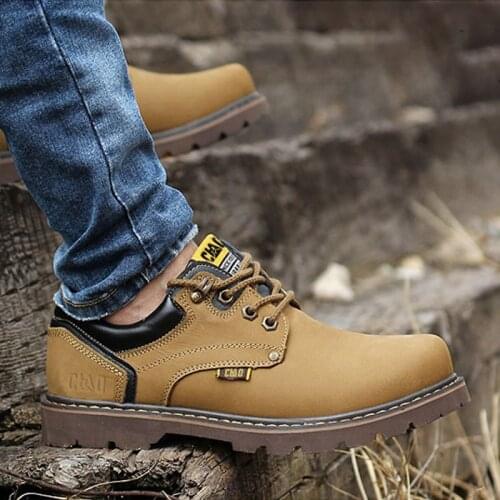 Spring and summer first layer matte cowhide men and women outdoor ankle boots tooling shoes British casual shoes leather shoes