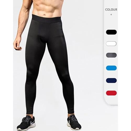 Mens Compression Gym Pants Training Running Tights Fitness Elastic Quick Dry Trousers Sport Black Long Pants Jogging Sweatpants