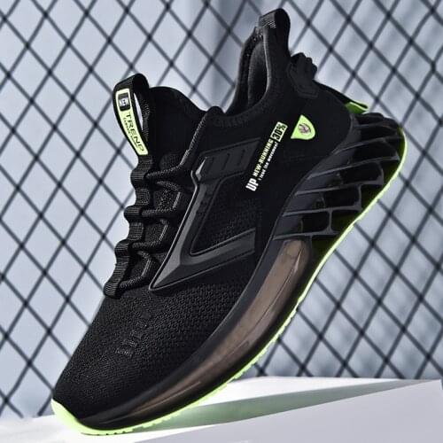 Mens casual shoes high quality outdoor comfortable breathable mesh running non-slip elastic fly woven fashion sports shoes