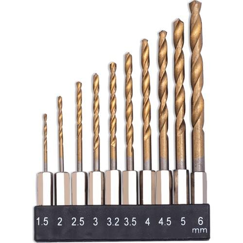 Merttools Sinka 1/4 ''Bits Shank Hss Drill Tip Set 10'lu