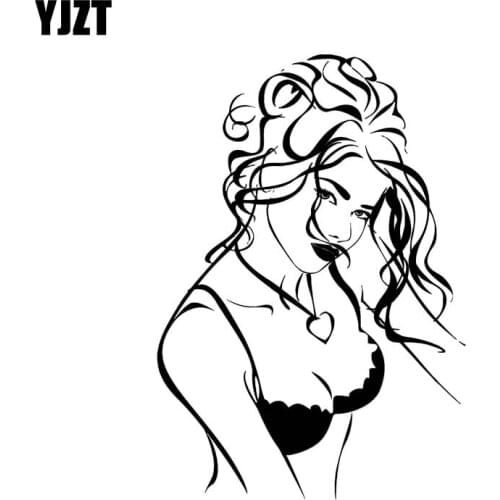 YJZT 9.3*13.3CM Silhouttte Tempting Charming Naked Lady Decal Black/Silver Popular Style Car Sticker Vinyl C20-1132