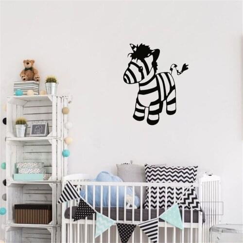Zebra Toy Wall Decal Cute Zebra Wall Sticker Home Decor For Kid Bedroom Removable Vinyl Art Mural Waterproof ph766