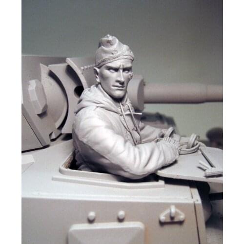1/16 Scale German tank member Miniatures World War II Unpainted Resin Model Kit Figure Free Shipping
