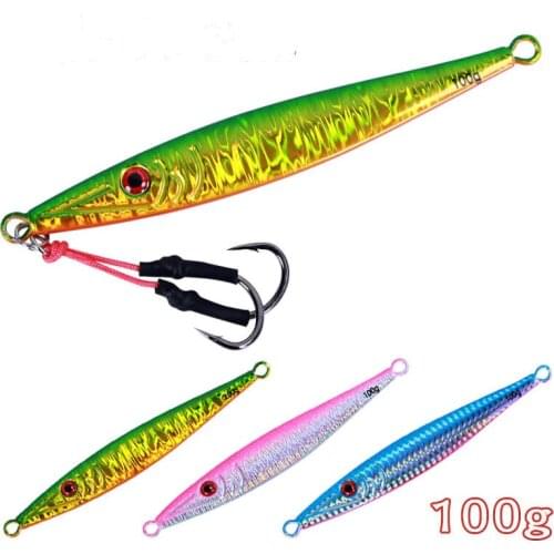 New Slow Rolling Iron Plate 100g Hairtail Iron Plate Bait Laser Sea Fishing Night Fishing Hairtail Road Sub Bait