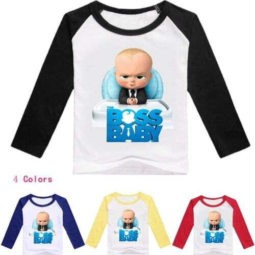 New 2-16Y Fashion Boss Baby Clothes Children T Shirts for Girl Cute Top Cartoon Boy Long Sleeve Tshirt Kids Summer Clothes