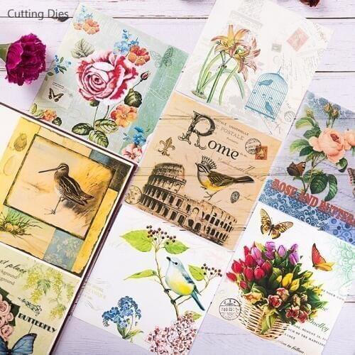 2019 New Rose Flower Bird Background Paper Vellum Paper Stickers For Scrapbooking DIY Crafts Card Making