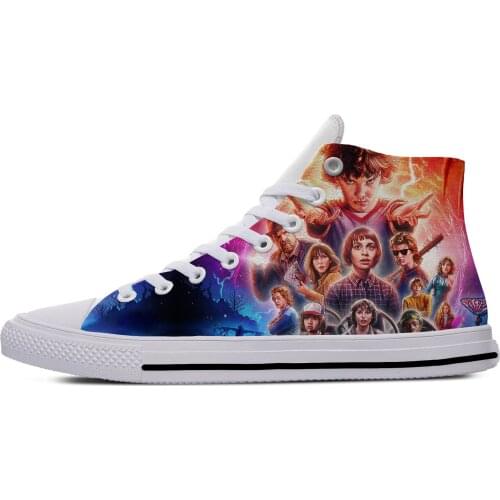 Stranger Things Upside Down Eleven Funny Fashion Casual Cloth Shoes High Top Lightweight Breathable 3D Print Men women Sneaker