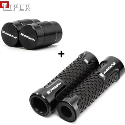 One Pair Motorcycle Wheel Tire Valve caps & Handlebar Grips For SUZUKI BURGMAN 650 400 125 200 250 AN650 AN400 AN125 AN200