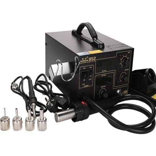 Gordak 952B / 952A / 952 Soldering Station with Hairdryer and soldering iron 220V hot air soldering station bga rework station