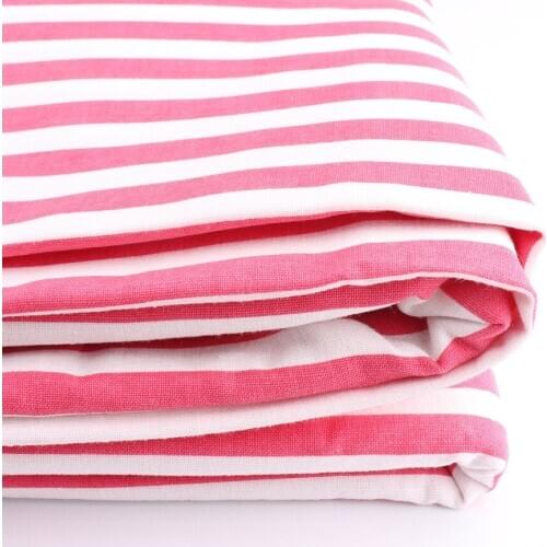 Half a meter Cotton Fabric Red and white stripe for Cloth Sewing Quilting Fabrics Patchwork Needlework DIY Handmade Material