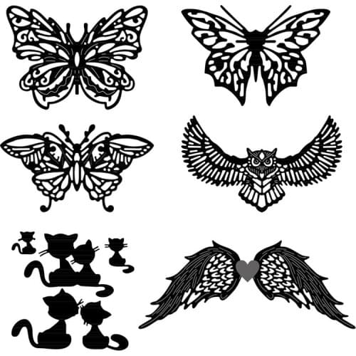 Butterflies Series Numbers Cutting Dies For Scrapbooking DIY Craft Die Cut Card Making Embossing Stencil Album Decoration