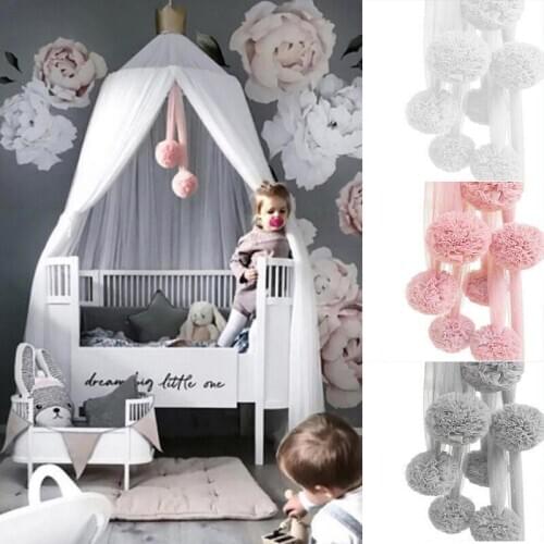 Chiffon Ball Bed Canopy Bedding Hanging Accessories Nursery Decor Net Baby Kids