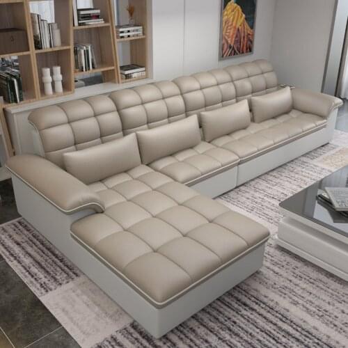 Modern simple technology cloth sofa tea table TV cabinet living room set combination furniture