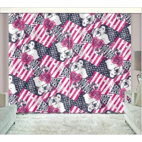 Print modern 3d blackout curtain National flag Living Room Hotel Bedroom decorate Window Drapes Cortinas Rideaux pillowcase