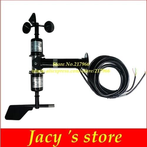 Integrated wind speed sensor, wind speed sensor and direction indicator, three cup wind speed, wind direction angle adjustment