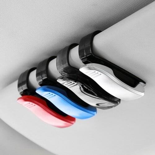 1pc Universal Sunglasses Holder Card Sun Visor Fastener Eyeglasses Clip Holder Receipt Storage Ticket Clip Auto Interior Decor