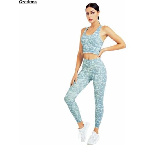 Tie-Dye Camouflage Women Yoga Two Piece Set Sexy Bra+High Waist Pants Sports Running Leggings Fitness Gym Suits Roupas Femininas