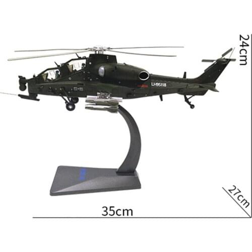 1:48 Scale WZ-10 Diecast Helicopter Aircraft Model Alloy Black for Adult Kid