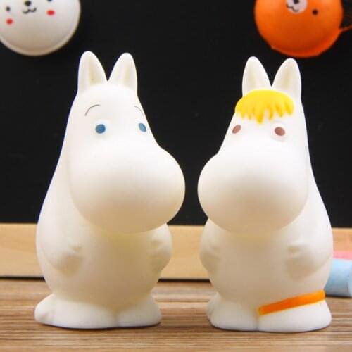 1Pc Cartoon Hippo Elf Couple Plastic Model Hand Puppets Pretend Telling Story Dolls Toys for Children Kids Small Gifts