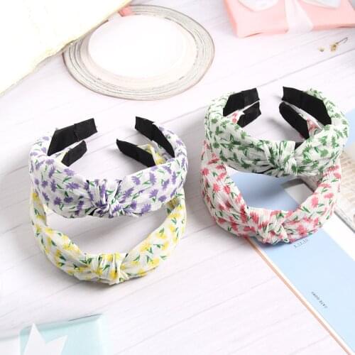 Furling Girl Pack of 1pc Net yarn Bow Knotted Hair Bands Hair Loop Plant Print Headbands for Women Hair Accessories