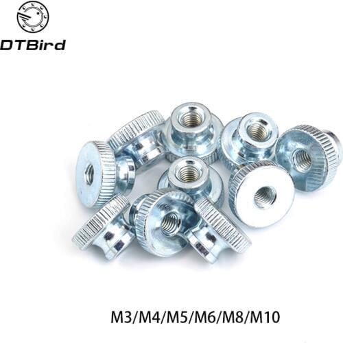 10Pcs DIN466-B GB806 M3 M4 M5 M6 M8 M10 Galvanized Knurled Thumb Nut Iinstrument Hand Tighten Nut Curtain Wall