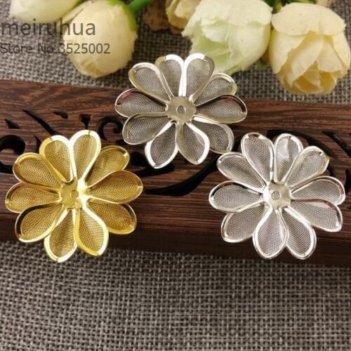 10pieces/lot 32mm color Filigree flower Net flower headwear accessories Jewelry DIY Components