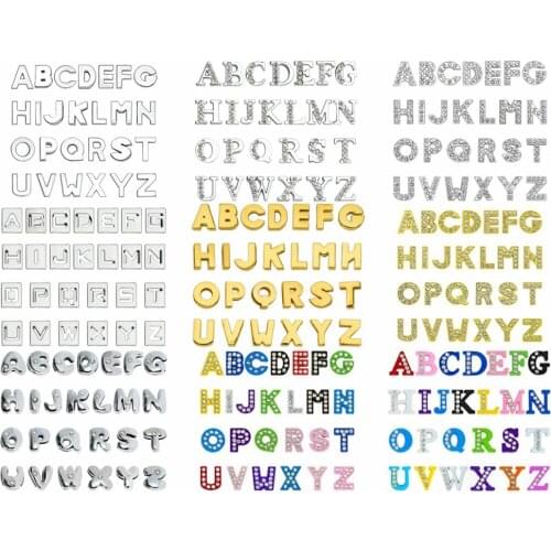 130pcs/Lot Slide Letters Charms For Bracelet Making A-Z 8mm Alphabet DIY Accessories Necklace Wristband Keychain Pet Collar Gift