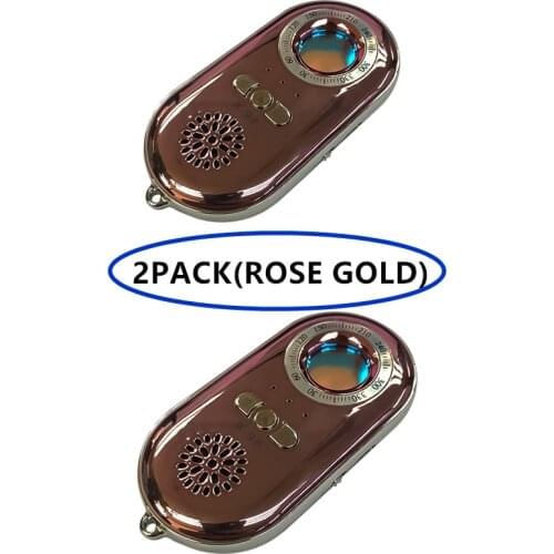 2 Pack Anti-Spy Bug Detector X Mini Wireless Camera Hidden Finder Privacy Protect Security(Rose Gold) K98