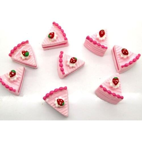 20Pcs Pink Cake Resin Decoration Crafts Flatback Cabochon Scrapbooking Fit Phone Embellishments Beads Diy Accessories
