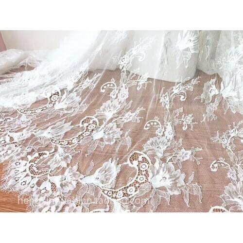 3Meters /Pcs Nylon Eyelash Lace Fabric For Fashion Design Wedding Party Or Dress Skirt Girl Dance Dress Accessories M10608