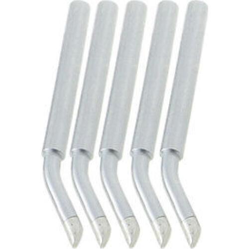 60W 5mm Bevel Width Soldering Solder Iron Tips Silver Tone 5 Pcs