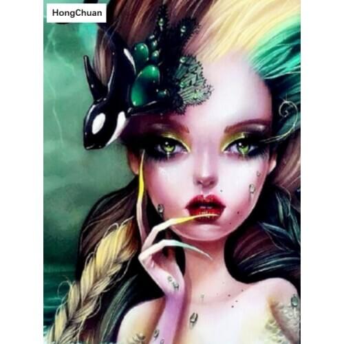 5D DIY diamond painting cross stitch cartoon girl needlework home decoration square/round mosaic diamond thorn show newyear gift