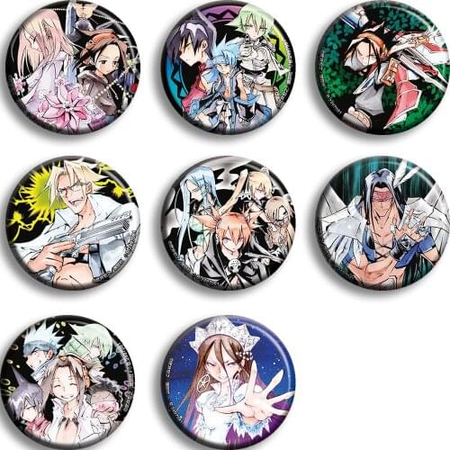 Anime SHAMAN KING Asakura You Rio Umemiya Ryuunosuke Cosplay Badge Cartoon Garniture Bedges For Backpack Bags Brooch Pin Gifts