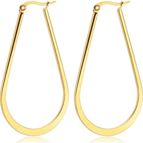 AsJerlya Fashion 30 40 50mm Large Hoop Earrings Exaggerated Smooth Big Circle Earrings for Women Punk Jewelry Boucles d'oreilles