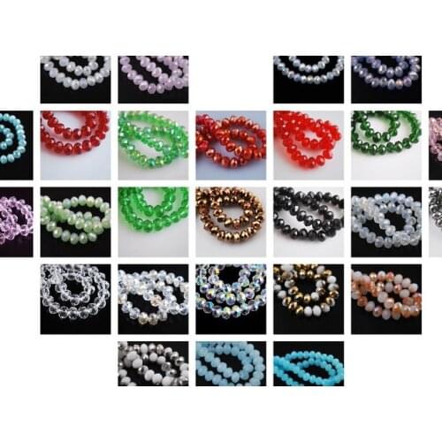Dg3g 6mm 1000pcs/lot black white Mixed Color bracelet necklace Rondelle glass Beads mix colored crystal
