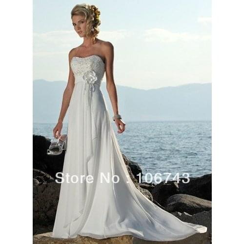 Free shipping 2016 hot sale new design summer dress Prom Ball Gown michael cinco chiffon white bridemaid dress with small train