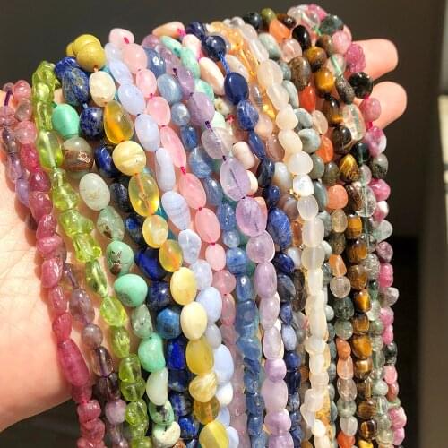 4-7MM Irregular Shape Freeform Natural Stone Bead Quartz Opal Agates Loose Spacer Beads For Jewelry Making DIY Bracelet 15Inches