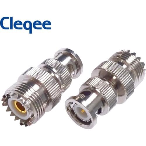 Cleqee 1PC BNC Male Plug To SO239 UHF Female PL-259 Jack RF Coaxial Adapter Cable Connector C20066