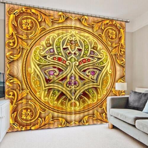 Photo Customize size High Quality Costom yellow custom curtain home bedroom decoration