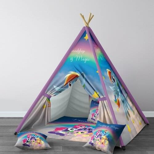 Play Tent for Kids Wigwam Portable Indoor Playground Tents Children Bedrooms Rainbow Cute Pony Model 268